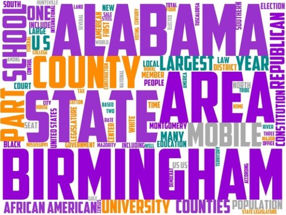 Alabama Wordart Sticker