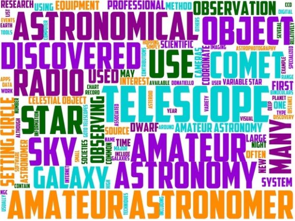 Amateur Astronomy Wordart Book Cover
