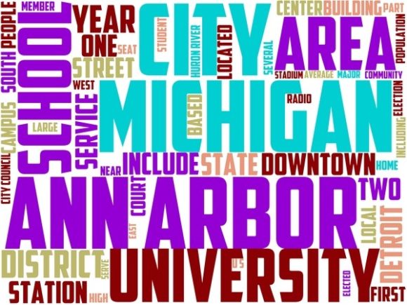 Ann Arbor Wordart Book Cover