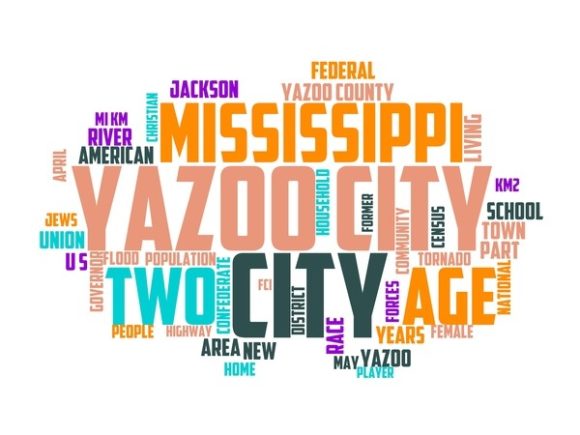 Yazoo City Typography Background: A Hand-Drawn Word Cloud for Authentic, Versatile Design